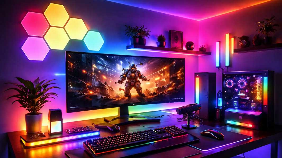 تجهیزات نورپردازی اتاق گیمر ها